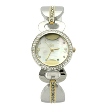 Ganador del oro estrenar elegantes mujeres del reloj redondo de la muchacha Shell enfrentan línea de diamantes de cuarzo analógico de pulsera de acero inoxidable GW180056