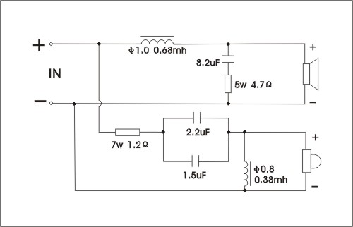 Схема фильтров для акустики на 2 полосы