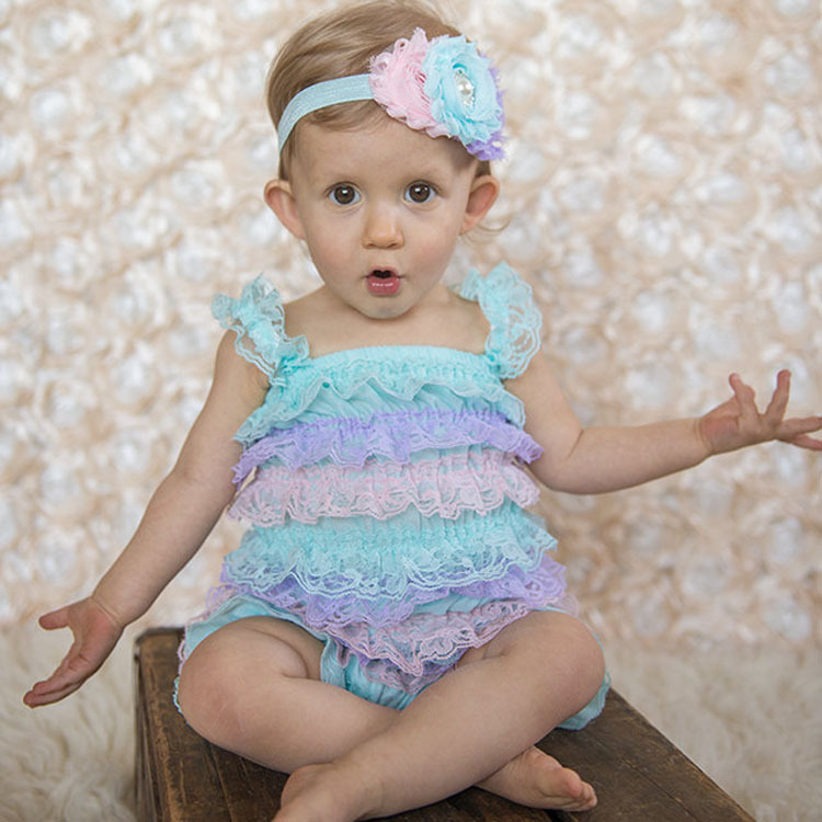 New Baby Multicolor Lace Ruffled Romper Infant Girls Boys ...