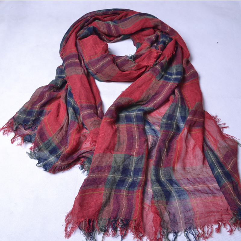2016 Plaid Style Women font b Tartan b font Scarf Cotton Shawls and Scarves Soft Classical