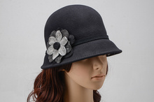 vogue women cloche hats floral wedding church hats Woolen Beanie Cap Crochet Dress Hat Kentucky Derby caps Party bonnet chapeau