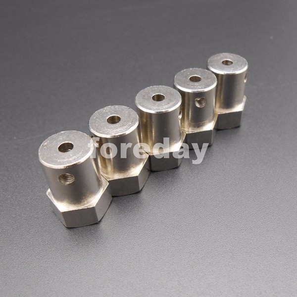 Description Picture 2 of item10PCS M3 Iron electroplating Wheel Shaft Motor Hexagonal HEX Coupling Coupler L:12mm+4 spanners wrench 3MM 10PCS/LOT*FD426X10+4