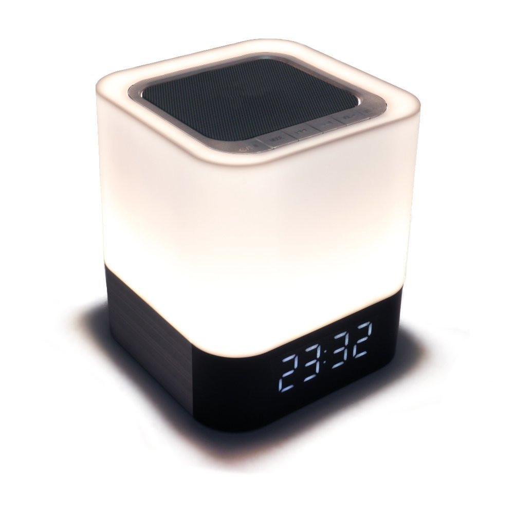 Wireless Bluetooth Speaker Music Sound Box With Alarm Clock Function Touch LED Table Lamp Support Hands-free Call TF Card Slot Wireless Bluetooth Speaker Music Sound Box With Alarm Clock Function Touch LED Table Lamp Support Hands-free Call TF Card Slot