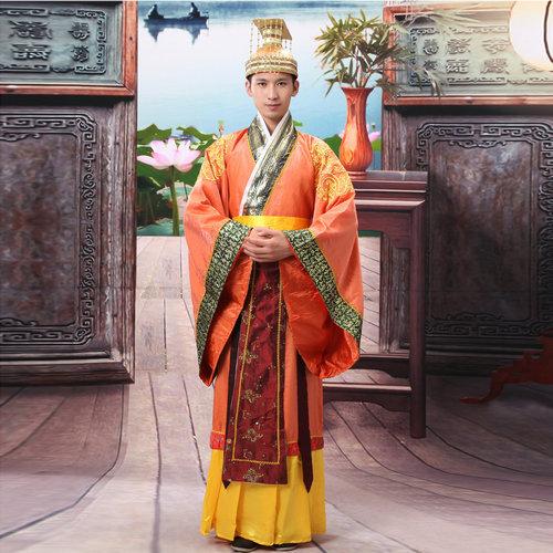 2016 vente Promotion Polyester hommes de danse Costumes anciens chinois Costume Disfraces empereur chinois vêtements Hanfu