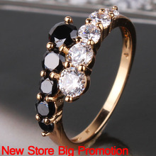 New Fashion Gift Jewelry 2015 18K Gold Filled Rings White Black Engagement Wedding Rings For Women