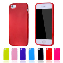 Candy Color Silicone TPU Gel Soft Case For Apple iPhone 5 5S Rubber Material Soft Back Cover For iPhone5 Shockproof Phone Bags