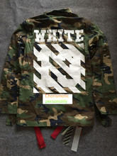 Exclusive!! Virgil Abloh OFF-White 2014 SS New Embroidery Badge Patches Army Assassin Creed Camo Trench jacket