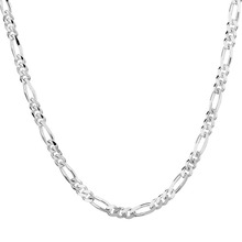 NEC007 Figaro Chain Necklace Men or Women for Christmas Gift, Silver Plated Necklace Jewelry Accessories,2mm Wholesale