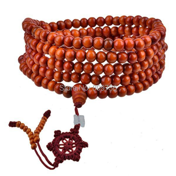 New Hot Natural Sandalwood Buddhist Buddha Meditation 216 beads Wood Prayer Bead Mala Bracelet Necklace Women