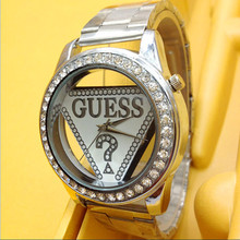Mujer de marca de lujo caliente ginebra Ladies relojes de pulsera regalos para la muchacha completa Rhinestone del acero inoxidable reloj de cuarzo EGW005
