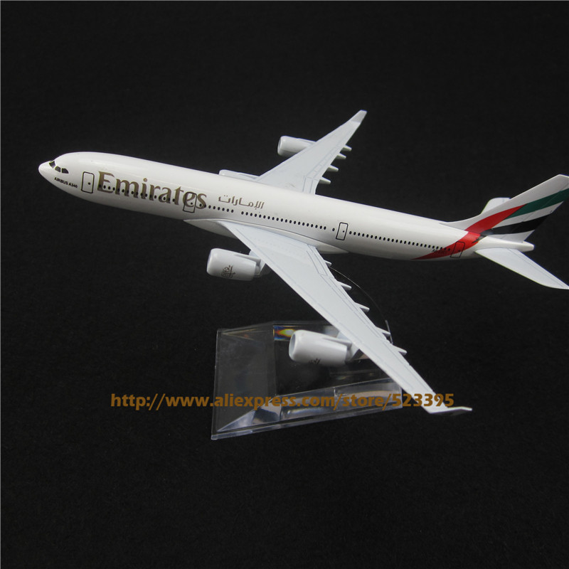 16cm Alloy Metal Airplane Model Air Emirates Airlines Airbus 340 A340
