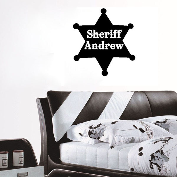 Kid Wall Sticker Custom Sheriff Name Toy Story Western Art Wall