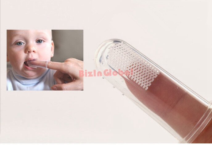 Baby kid Soft Silicone Finger Toothbrush Gum Brush Clean Teeth Rubber (10)