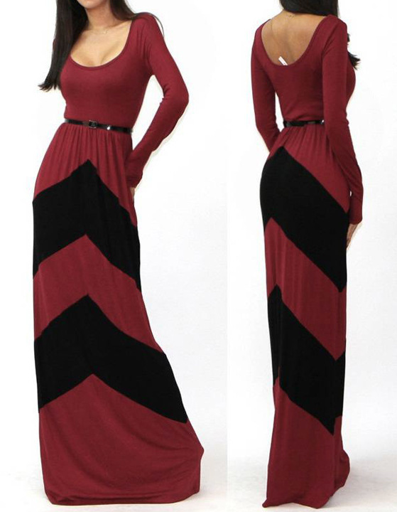 vestidos casuales largos rayas