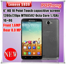 F Original Lenovo S939 mtk6592 octa core cell phones 6 inch HD 12080 720 IPS Android