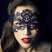 1pc Sexy black lace hollow mask goggles nightclub fashion queen female sex lingerie Cutout Eye Masks for Masquerade Party Mask