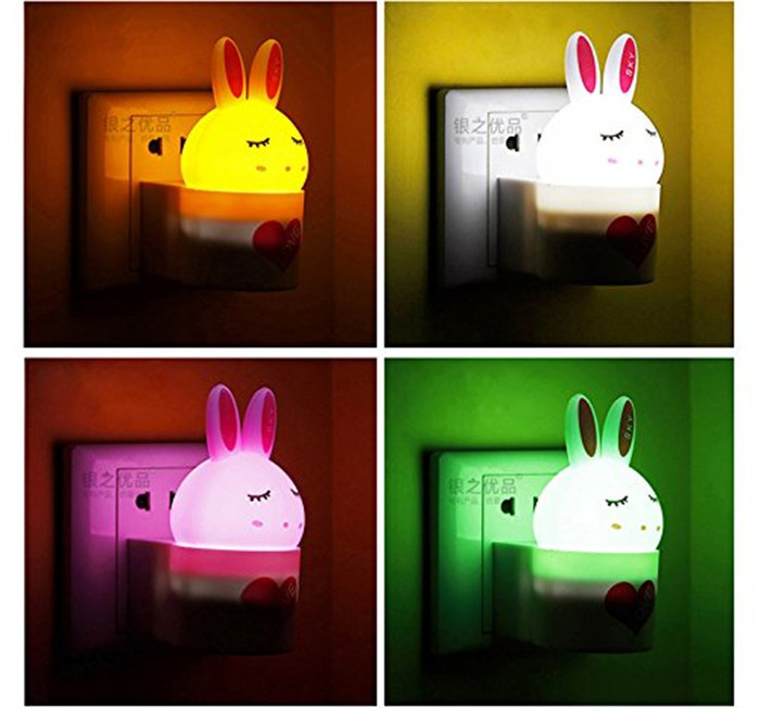 Mini Lovely rabbit wireless remote control sensing night light Perfect for infant children sleeping popular in 2015 7
