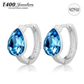 Hot Channel earringsT400 made with swarovski elements crystal 925 sterling silver Cycle earrings For women 2357