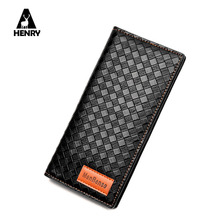 Purse 2016 New Top Quality Pu Leather Wallet Men Knitting font b Tartan b font Designer