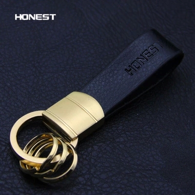 honest genuine leather keychain hombre high quality llaveros key holder christmas gift promotional portachiavi free shipping