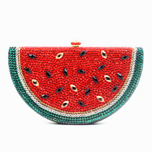 Woman evening bag 2016 new European luxury high-grade diamond watermelon fruit dinner bag full luxury diamond casual hand bag