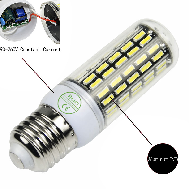 E27 Aluminum PCB 90-260V Constant Current SMD 7020 66LEDs 88LEDs Led bulb lamp Long lifespan More stable Led light bulb
