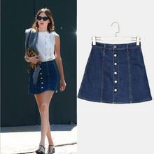 2016 Summer Women Skirt Sexy High Waist Denim Skirts Womens A-line Short Saias Jeans