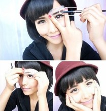  2015 Free Shipping Eyebrow Stencil Tool Makeup Eye Brow Template Shaper Make Up Tool 3