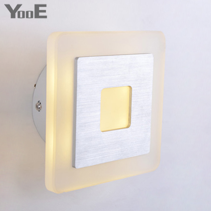 Indoor LED Wall Lamp  4W  AC110V/220V Acrylic Lighting Sconce bedroom Warm White Decorate Wall Lights Free shipping