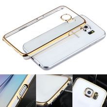 Newest Arrival For Samsung Galaxy S6 Case Clear Transparent Electroplate PC Hard Cases Cover for Samsung