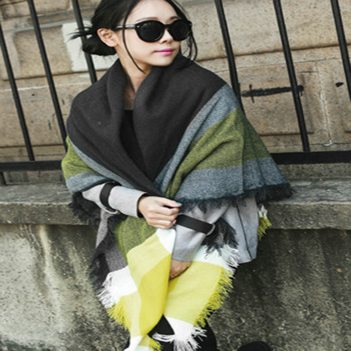 LOVIW Hot Sale Women Winter Cozy Yellow font b Tartan b font Plaid Scarf Blanket large