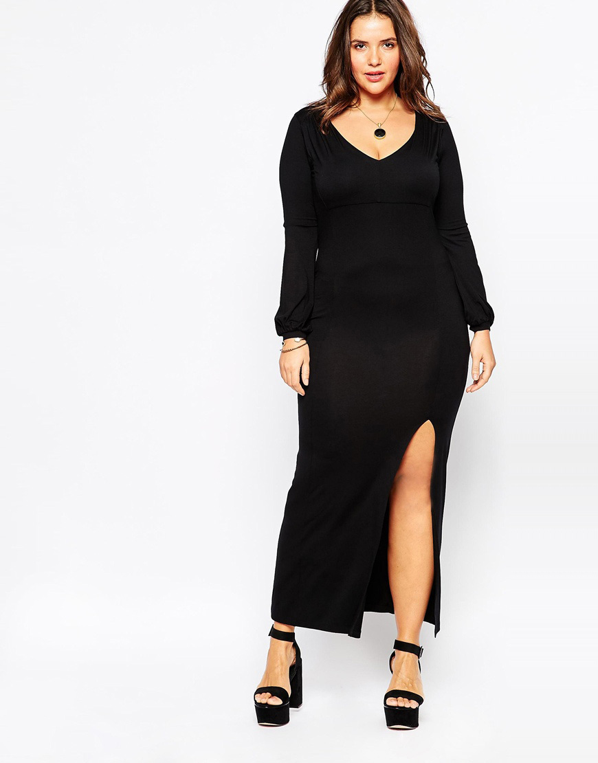 Womens-long-sleeve-maxi-party-dress-plus-size-spring-dress-hollow-out ...