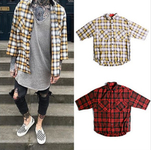 british style men’s shirts fashion 2016 spring casual dress china tartan clothing men clothes plaid fear of god hawaiian shirt