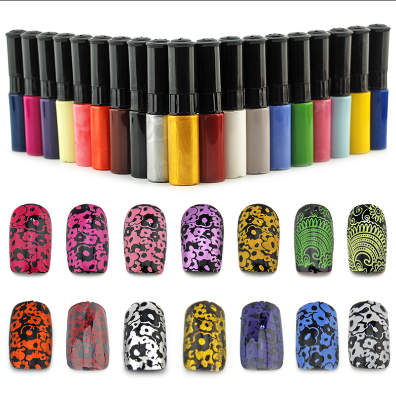 Wholesales 6 Bottles/LOT painting stamping Nail Varnish Beauty  Nail Polish & stamp polish nail art pen 21 colors 4 seasons