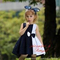 2015 Soft High Quality Girl Dress Montage Princess Girl Dress With Bow For Children Clothing Cheap GD80828-114F