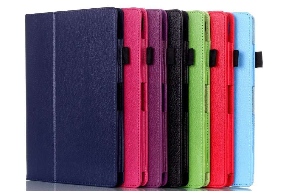 Lichee Style Folio Book PU Leather Smart Cover With Stand Case For Lenovo Idea Tab A10