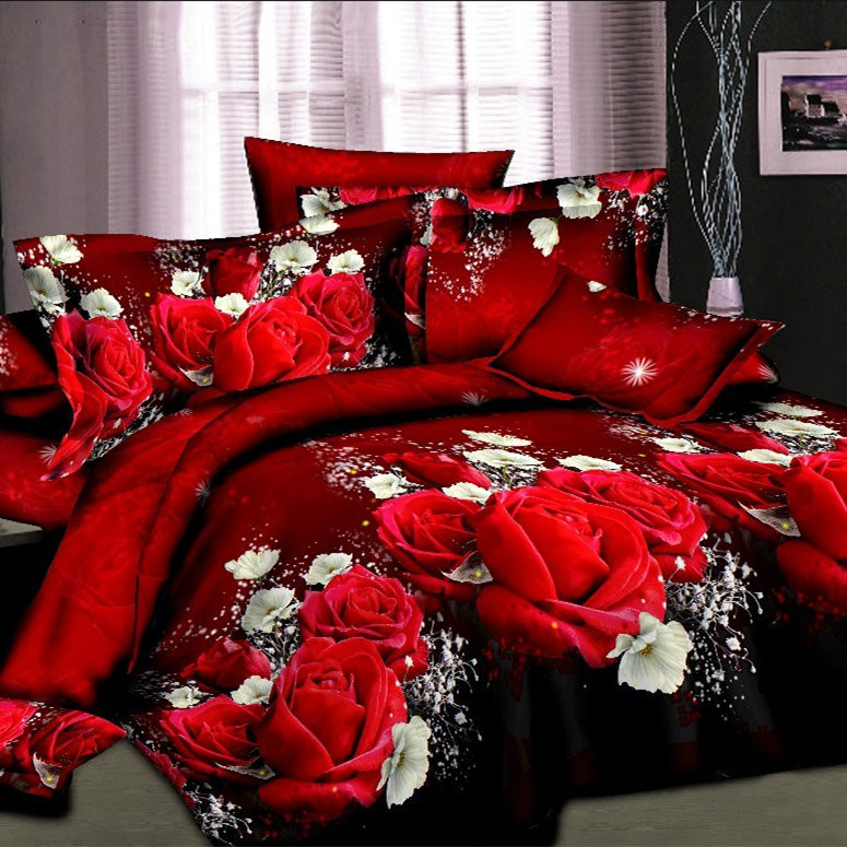 Hot Sale 3d Bedding Sets 4pcs 3pc Duvet Cover Set Queen Twin King Bed Set Red Rose Nice Bedclothes Romantic King Bed Set 3d Bedding Setsduvet Cover Set Aliexpress