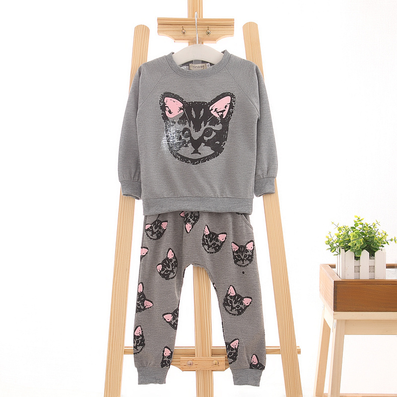 actual photo 2015 hello kitty girls clothing sets kids clothes little cat baby girl and