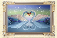 5D DIY Diamond Painting Kits Round Rhinestone Draw Diamond embroidery Animals Swan Cross Stitch Kit Mosaic Picture Swans in Love