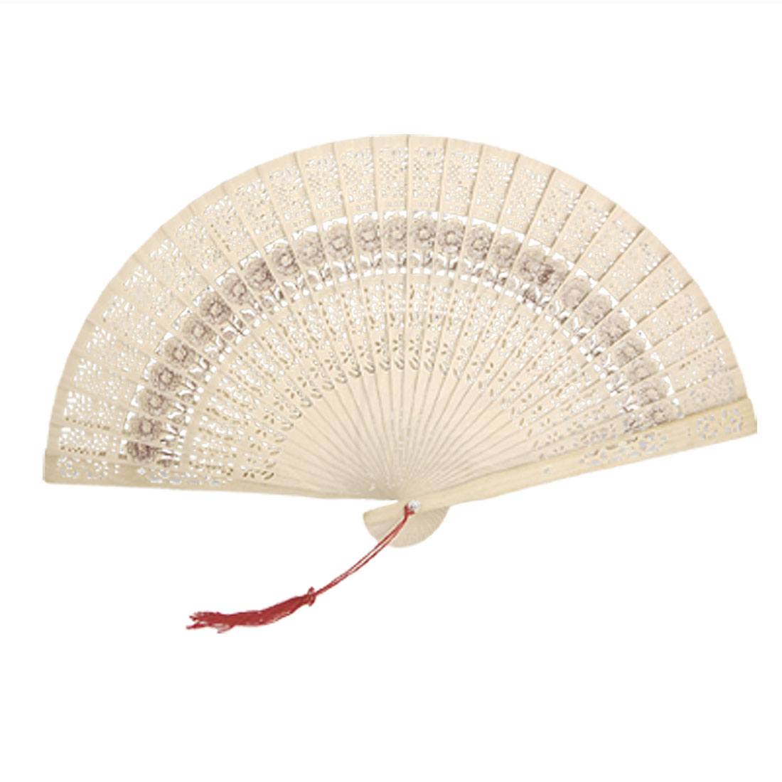 GSFY Wholesale Folding Wooden Carved Sunflower Print Fragrant Hand Fan