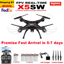Free shipping by DHL FEDEX SYMA X5SW RC Quadcopter with HD camera 2.4GHz 6 Axis 4CH rc drones add 4pcs 650mah Battery as gift