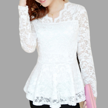 Womens white lace blouses women’s long sleeve blouses black sexy blouses feminine shirts fashion flared autumn tops for ladies