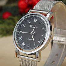 New Quartz Watch Women Silver Watches Fashion Ladies Geneva Watches 2 colors Roman Numerals BW SB