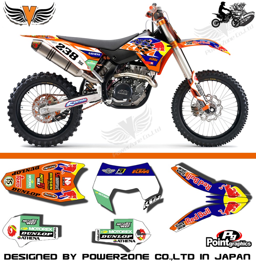 Top Quality Team Graphics & Backgrounds RB Decals 3M Stickers Kits KTM EXC W 08-11 SX SXF07-10 125 150 250 450  Free Shpping