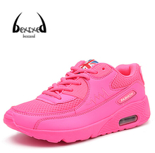 BZ 2016 Spring New Women Casual Shoes Solid Lace Air Women’s Shoes Sport Leather Breathable Flat Shoes Student Casual Shoe