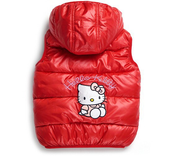 Children Outerwear Girls Parka Vest Princess Waistcoat Baby Kids Hello Kitty Jacket Coat for Autumn Winter