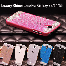 Glitter powder rhinestone bling luxury diamond clear crystal hard back cover For Samsung Galaxy S5 S4 S3 Sparkling Case Cover