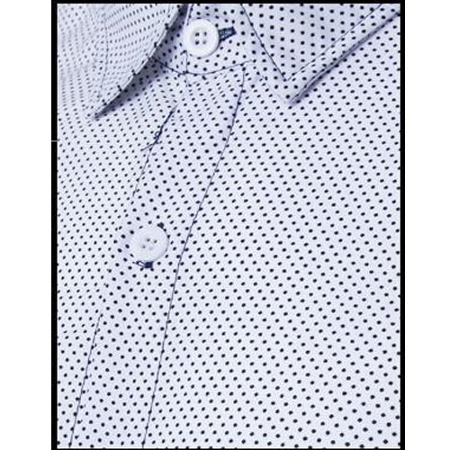 2015 New Arrival Shirt Men Long Sleeve Casual Shirt Slim Fit Polka Dot Brand New Blue