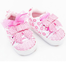 Girls flowers bow baby toddler shoes autumn Soft Sole Footwear First Walkers For Baby Girls