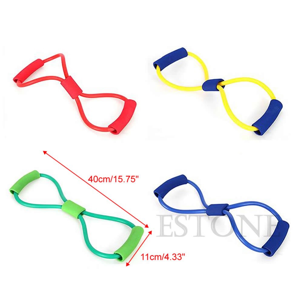 J151 New Hot 1PC Workout Exercise Yoga 8 Type Resistance Bands Fashion Body Building Fitness Equipment